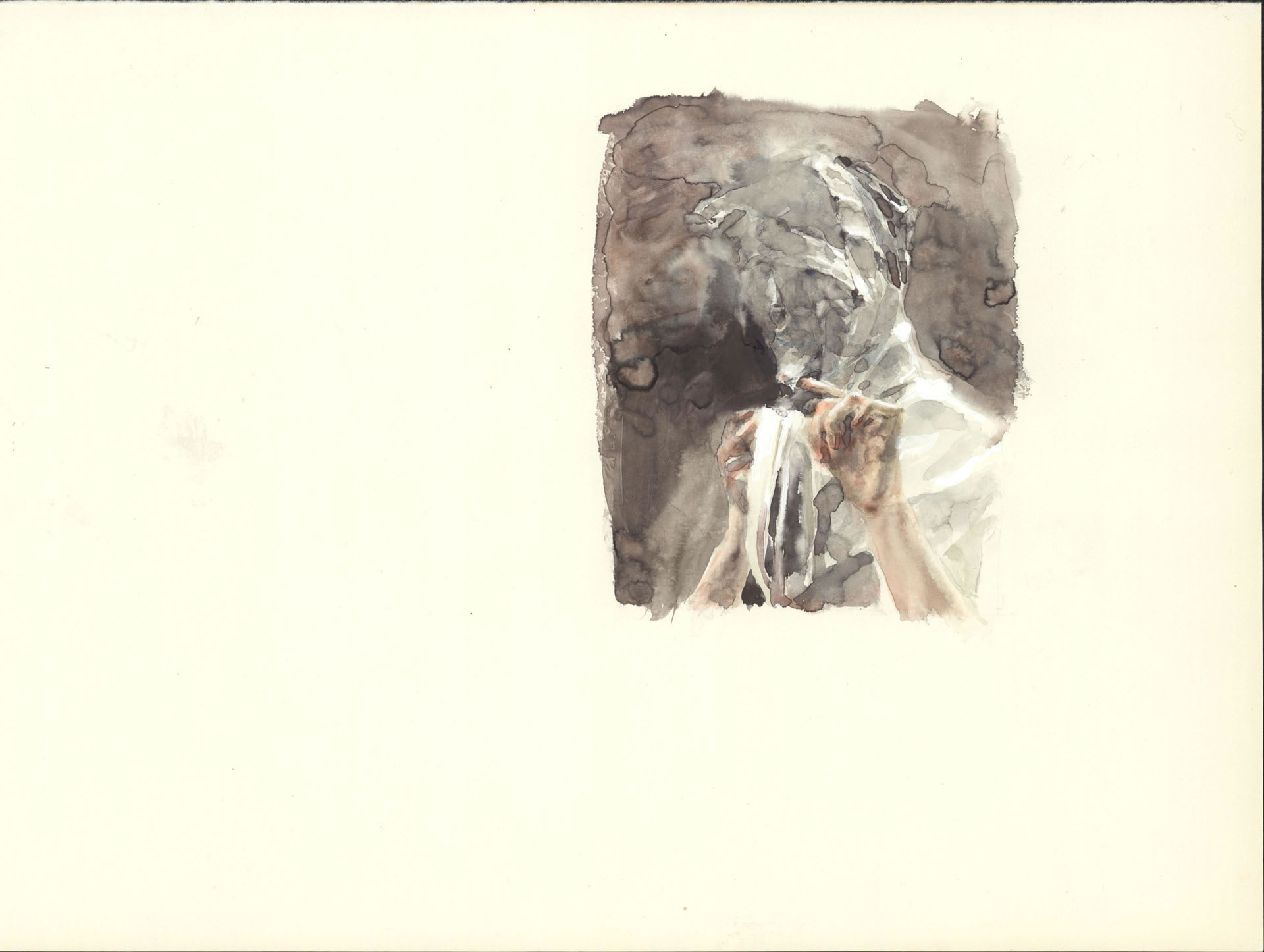 Victoria Vinogradova | How to disappear completely | Aquarell auf Papier | 29 x 35 cm | Foto Johannes Puch